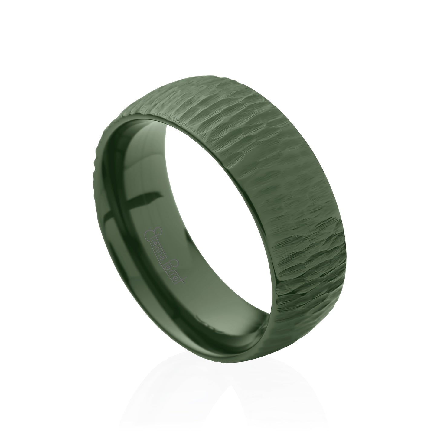 Green Gem Ceramic Bark Band 8mm
