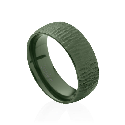 Green Gem Ceramic Bark Band 8mm