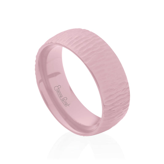 Pink Gem Ceramic Bark Band 8mm