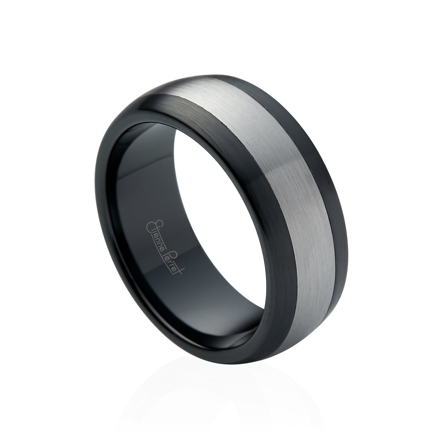 Black Gem Ceramic with Cobalt Chrome Inlay Band 8mm