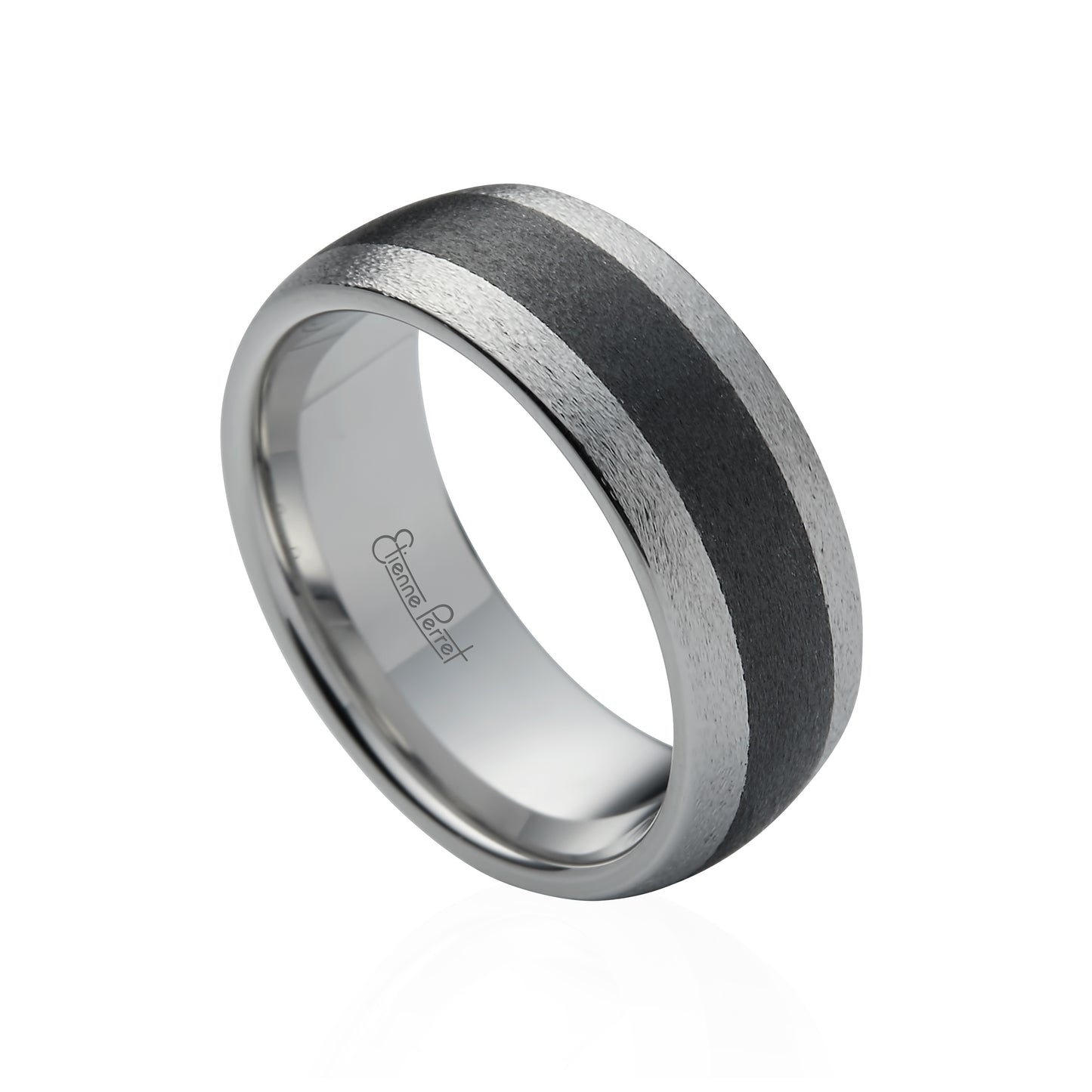 Black Gem Ceramic with Cobalt Chrome Overlay Band 8mm