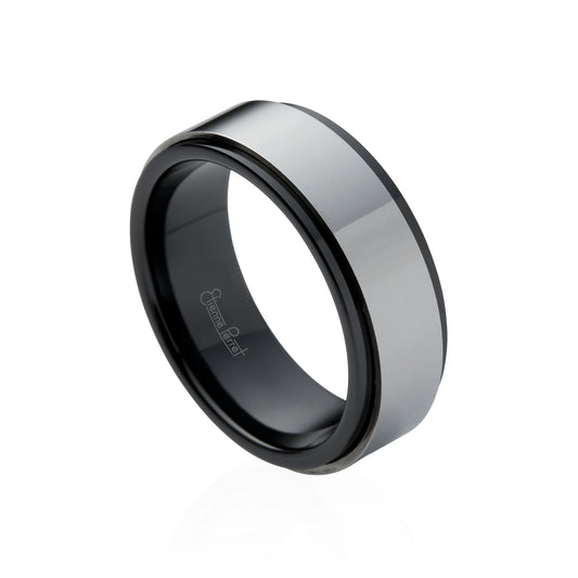 Cobalt Chrome with Black Gem Ceramic Inlay Band 8mm