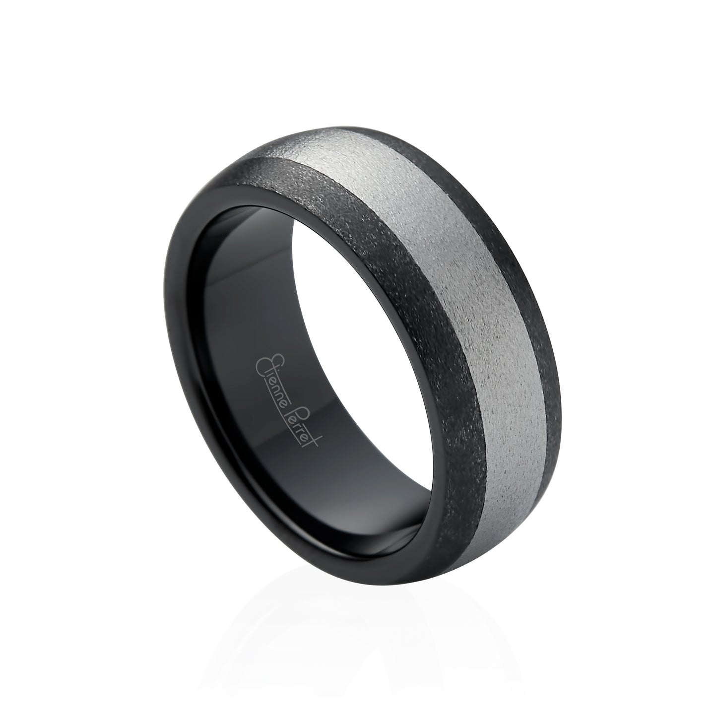 Black Gem Ceramic with Cobalt Chrome Inlay Band 8mm