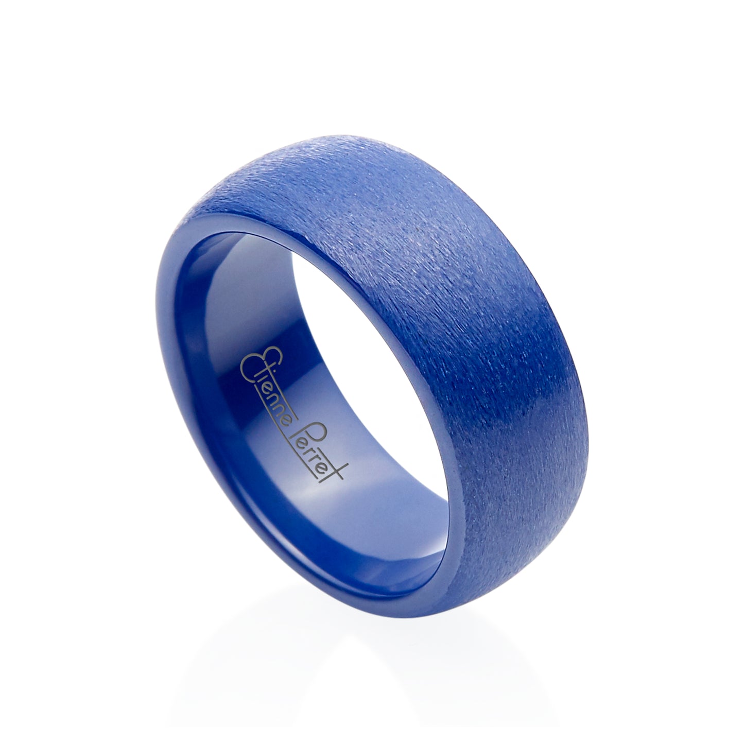 Blue Gem Ceramic Dome Band 8mm