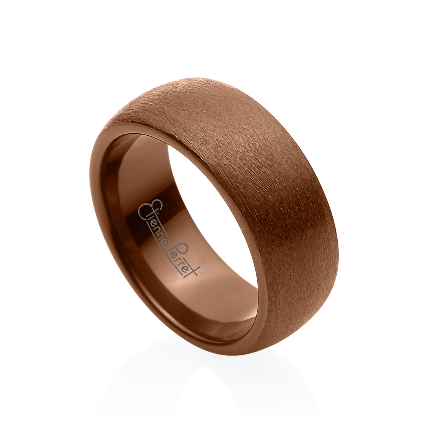 Brown Gem Ceramic Dome Band 8mm