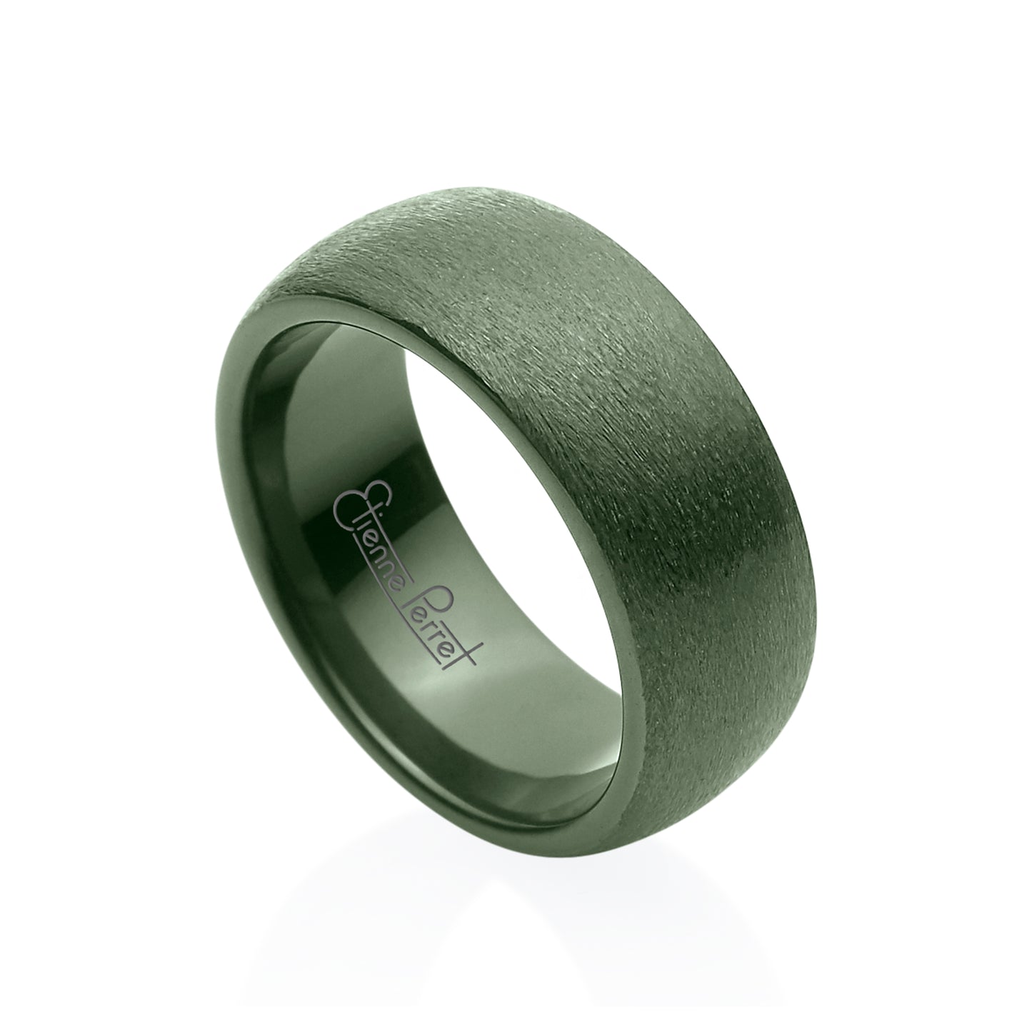 Green Gem Ceramic Dome Band 8mm