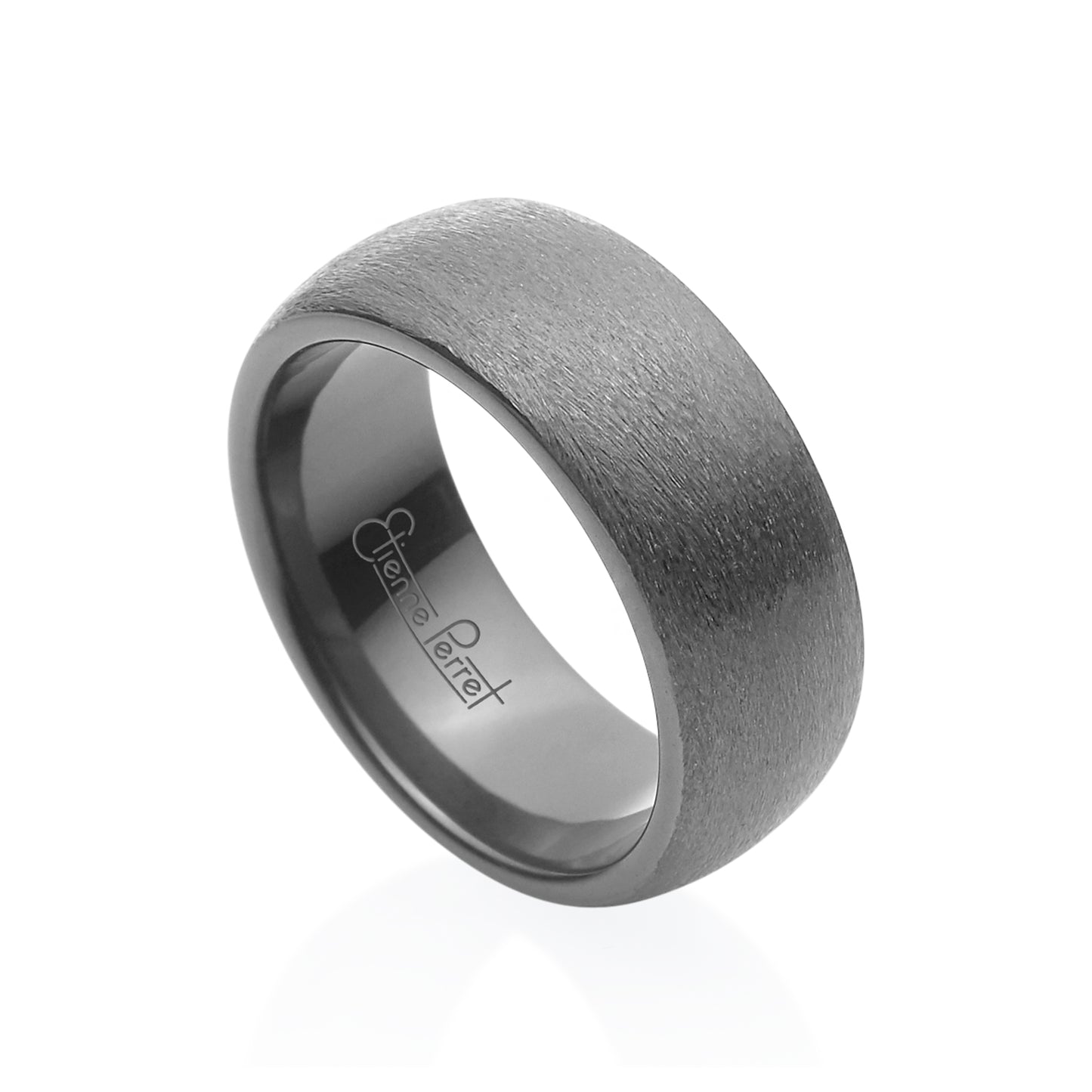 Grey Gem Ceramic Dome Band 8mm
