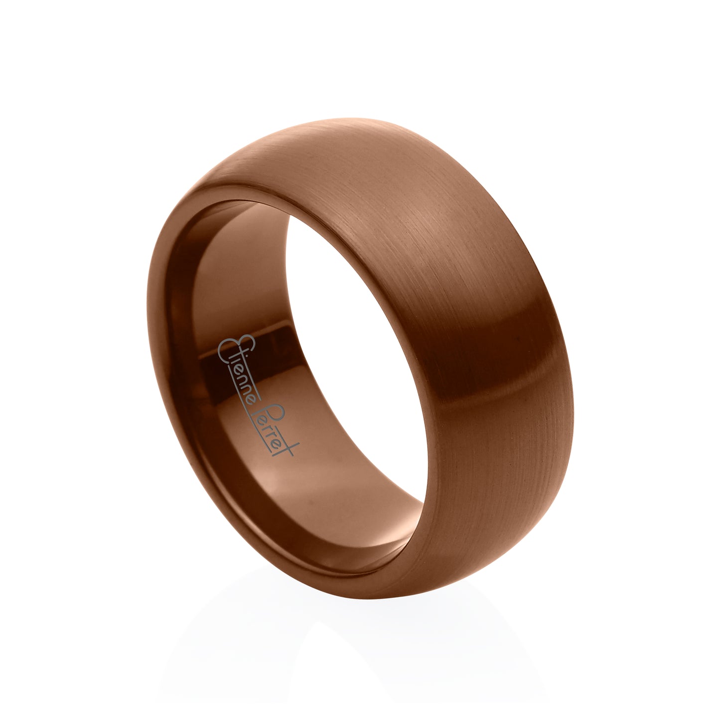 Brown Gem Ceramic Dome Band 8mm