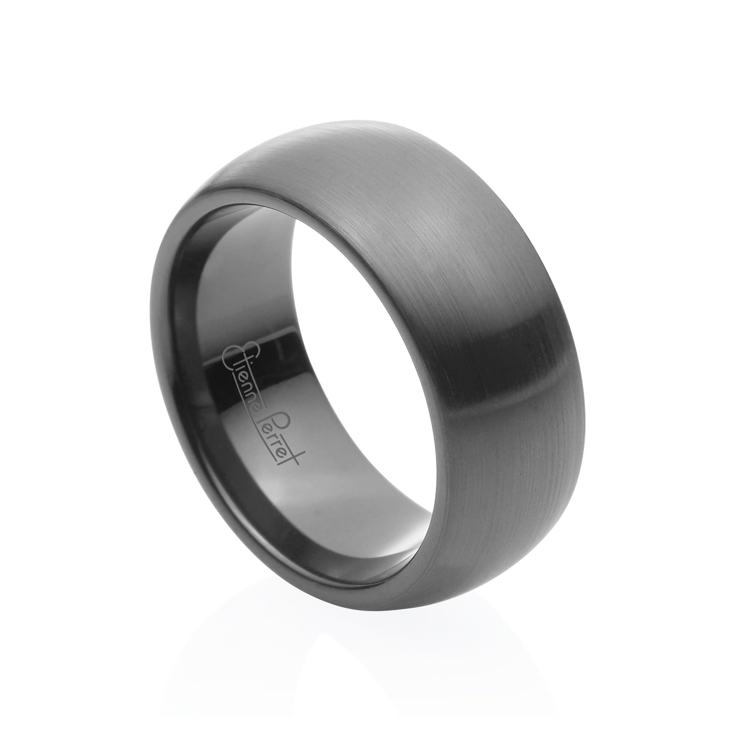 Grey Gem Ceramic Dome Band 8mm