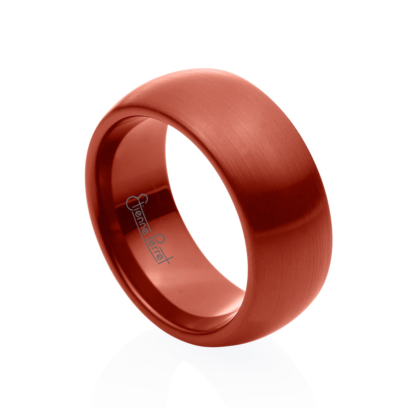Red Gem Ceramic Dome Band 8mm