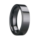 Black Gem Ceramic Flat Band 6mm