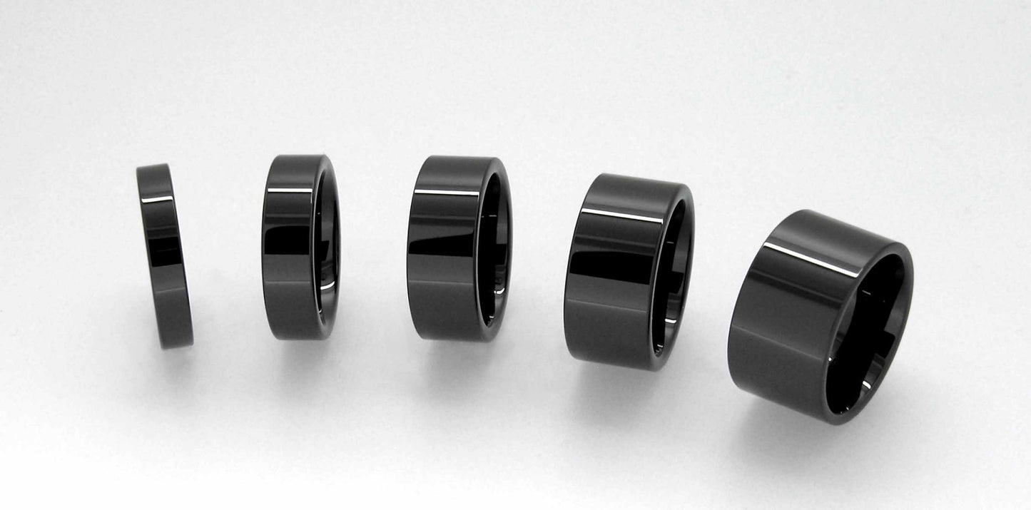Black Gem Ceramic Flat Band 12mm