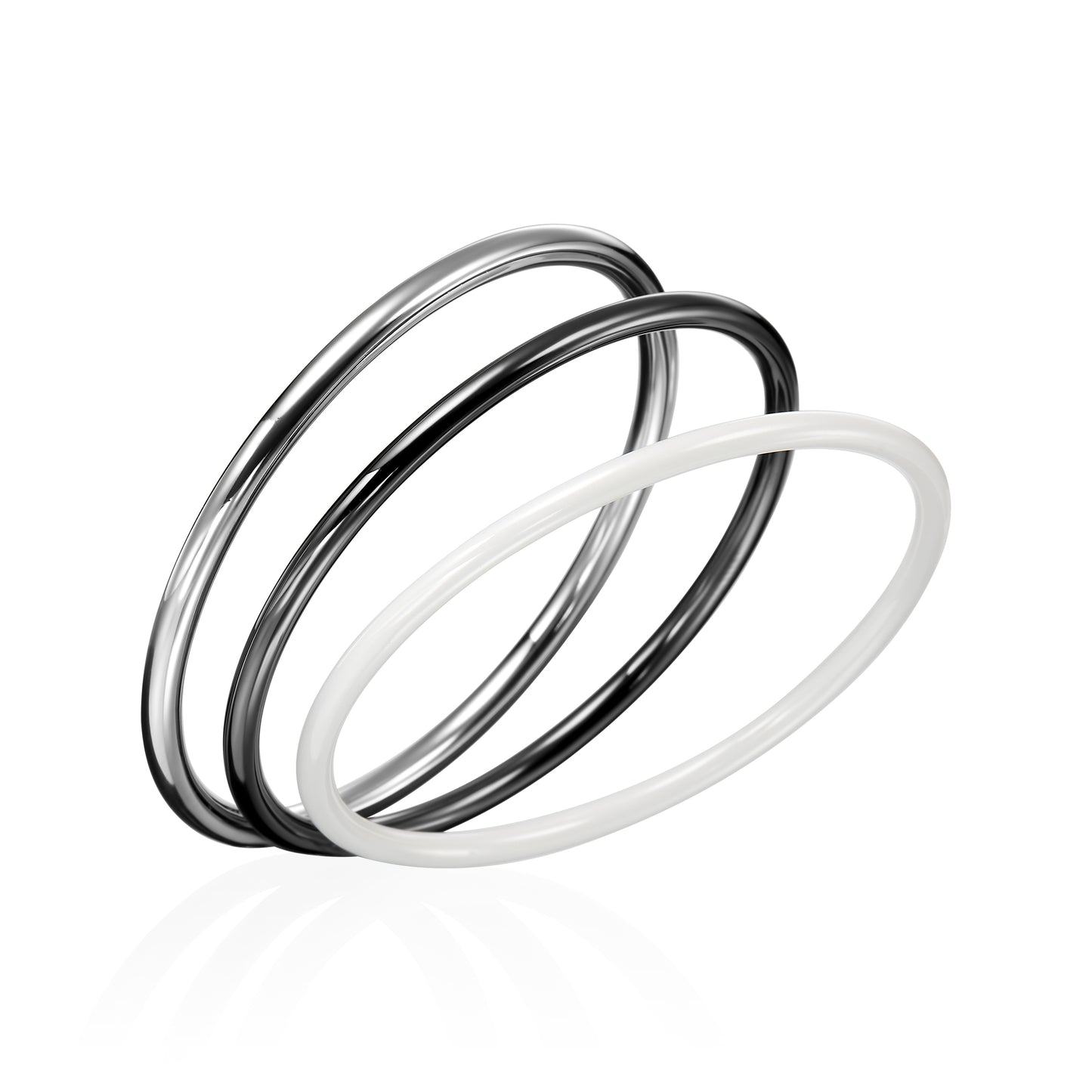 Gem Ceramic Round Bangle 5mm