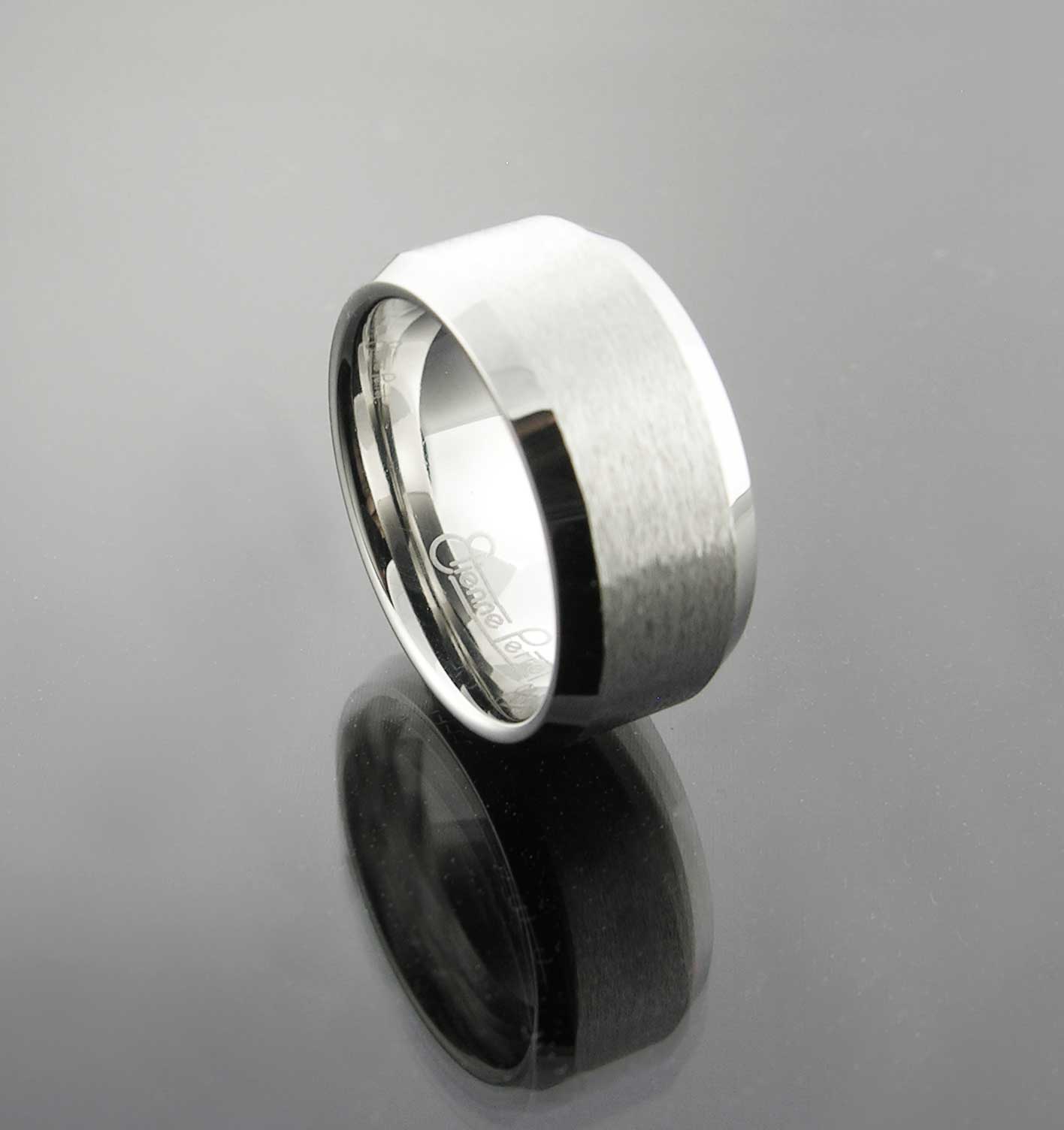 Chrome Gem Ceramic Bevel Band 10mm