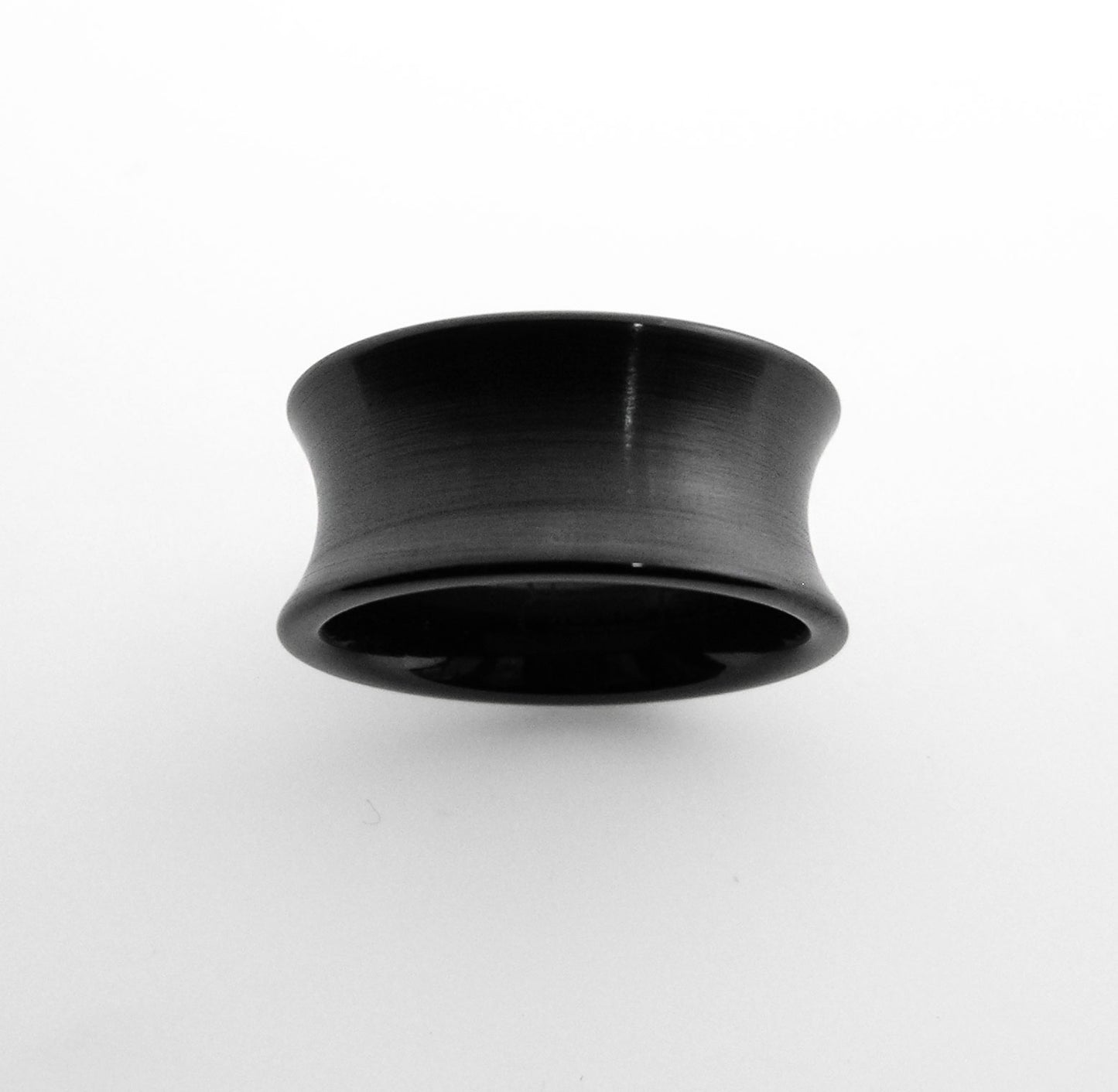 Black Gem Ceramic Concave Band 10mm
