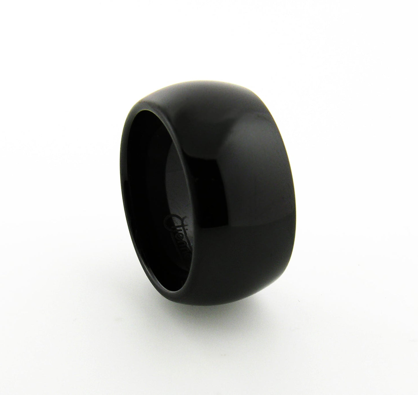 Black Gem Ceramic Dome Band 10mm