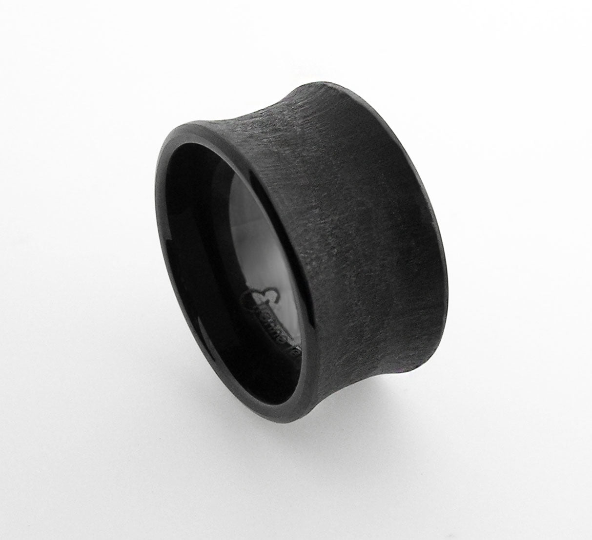 Black Gem Ceramic Concave Band 12mm