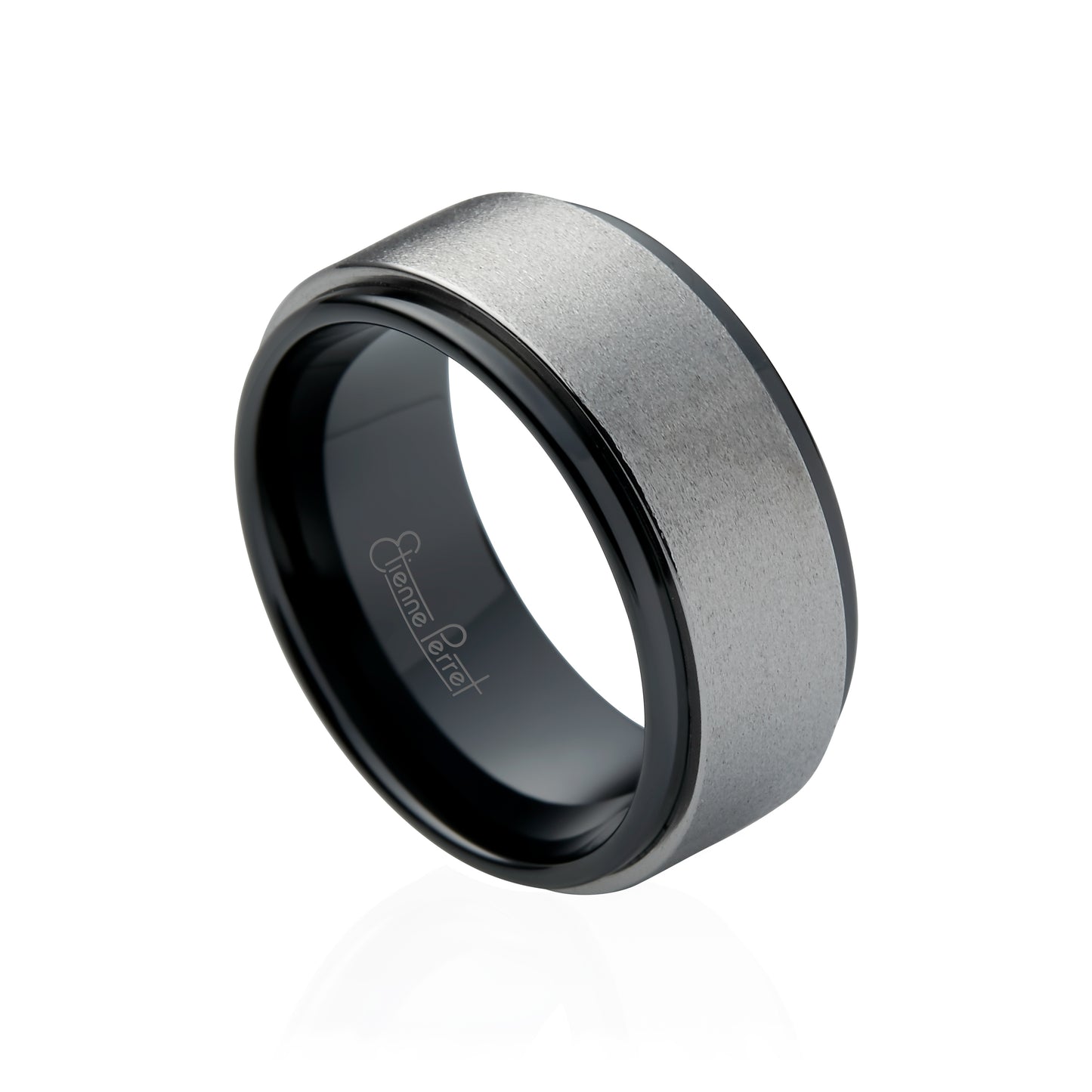 Black Gem Ceramic with Cobalt Chrome Overlay Band 10mm