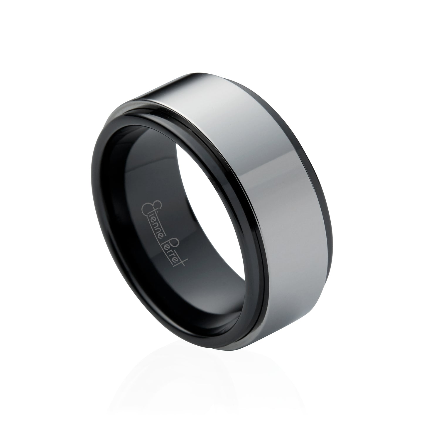 Black Gem Ceramic with Cobalt Chrome Overlay Band 10mm