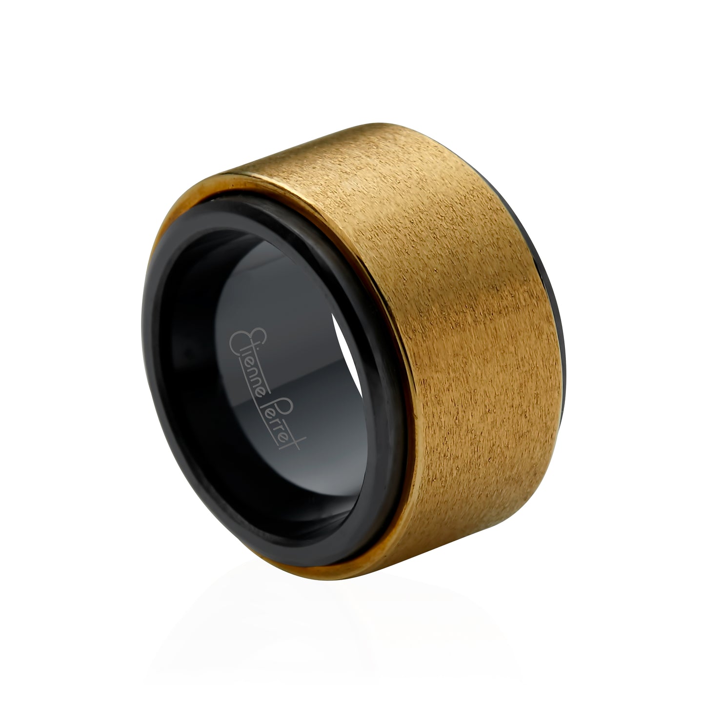 Black Gem Ceramic with Gold Overlay Band 12mm